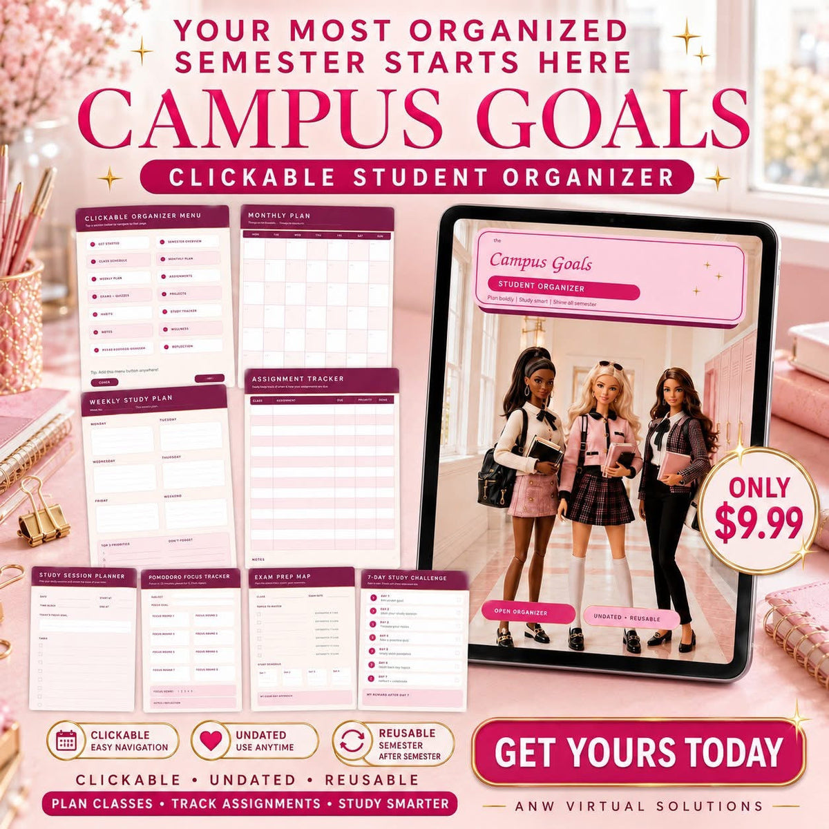 Campus Goals Clickable Student Organizer